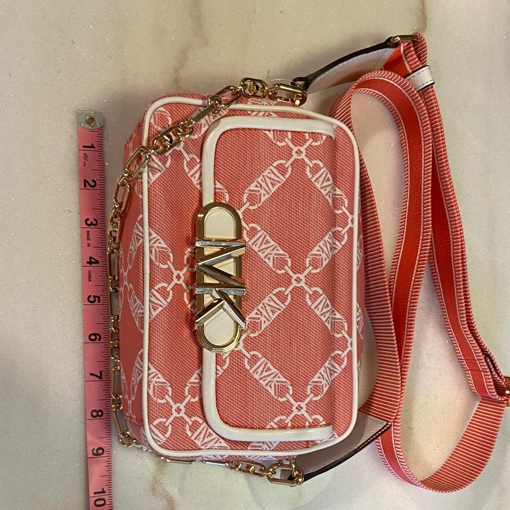 MICHAEL Michael Kors Coral and White Crossbody Bag